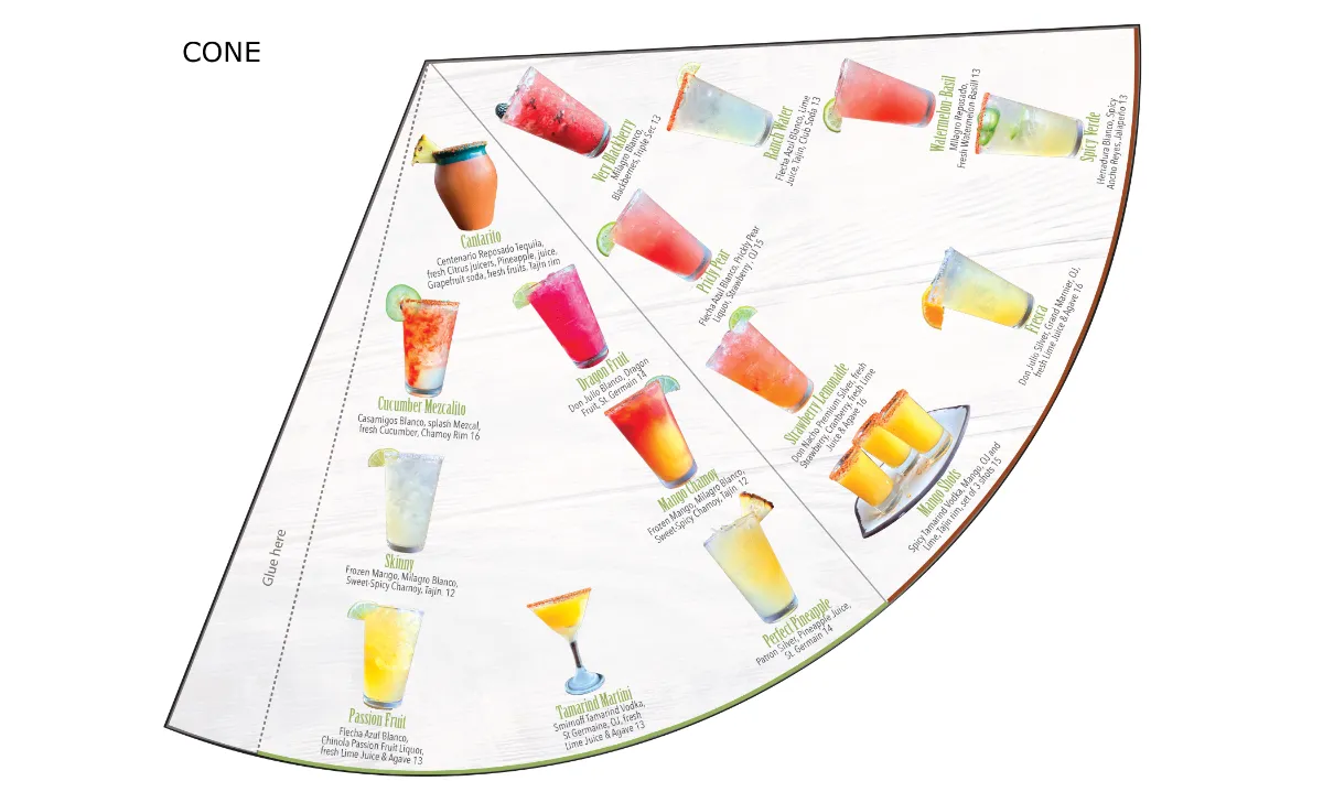 Cantina drinks menu
