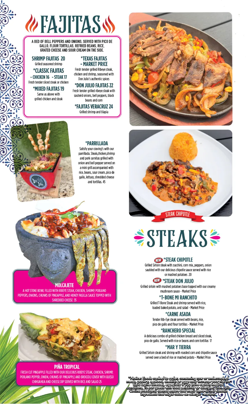 Don Julio menu