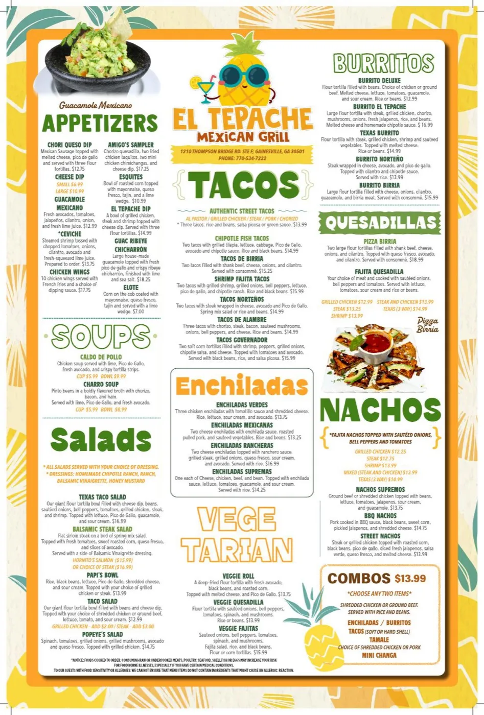 El Tepache menu